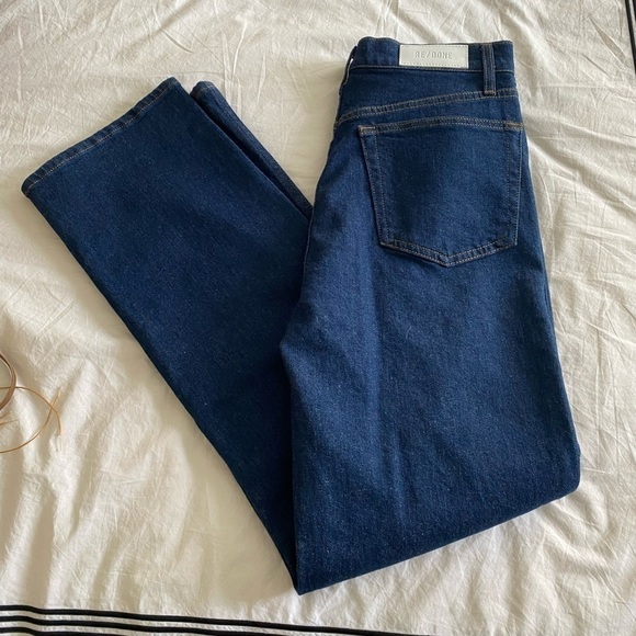 Re/Done- NWT Rigid Like 90s High Rise Loose Dark Denim Jeans - Picture 5 of 9